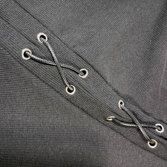 Fashion Nova Ava Asymmetrical Lace Up Top NEW Women's L  Goth Emo Grunge Punk - Picture 4 of 11